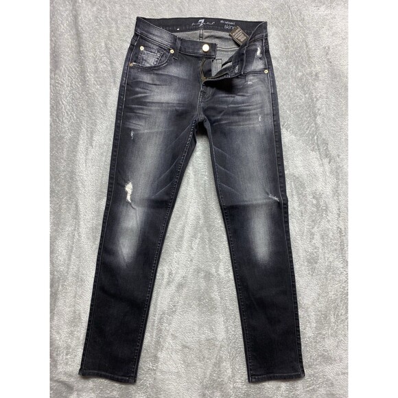 7 For All Mankind The Relaxed Skinny Women's Distressed Jeans Sz 26 - Picture 6 of 9